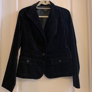 Talbots black velvet blazer jacket size 10